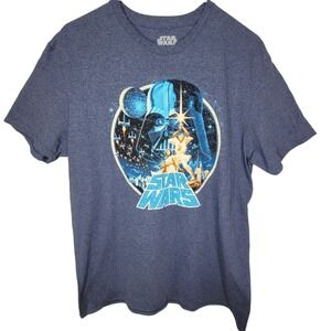 Star Wars T-Shirt Men's Size Large  Short Sleeve Graphic Navy Blue